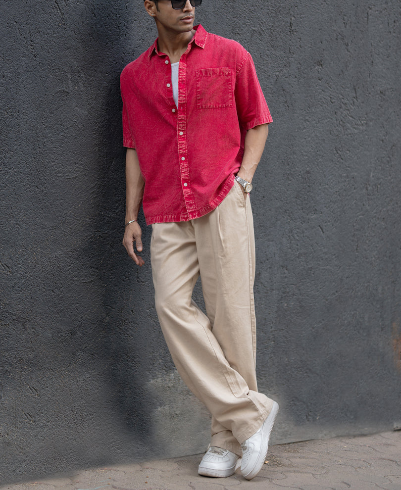 Pink Overdyed Lightweight Shirt.
