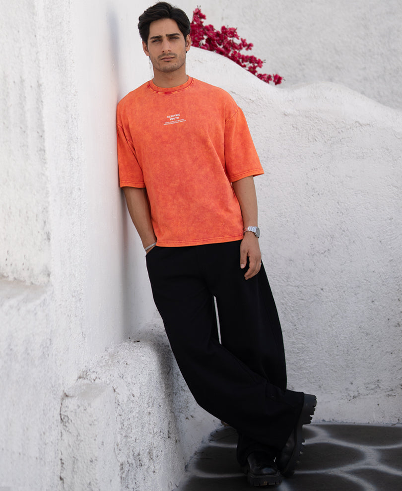 Peach Washed Oversize T-Shirt.