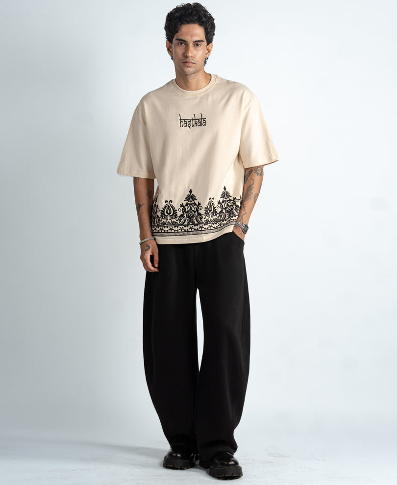 Cream Embroidered T-Shirt
