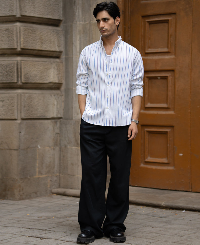 White Oxford Stripe Buttondown Shirt