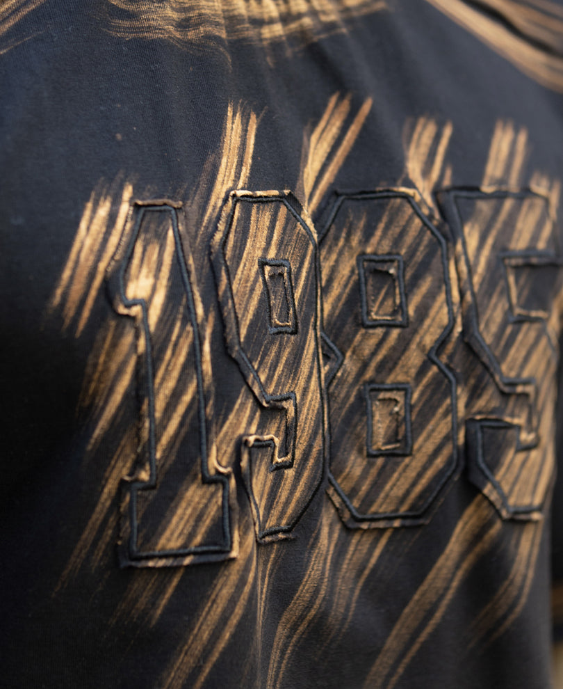 Black Bleached Applique T-Shirt.