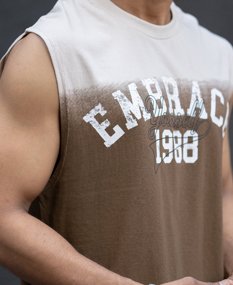 Brown Ombre Graphic Sando.