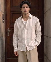 Beige Lightweight Stripe Shirt