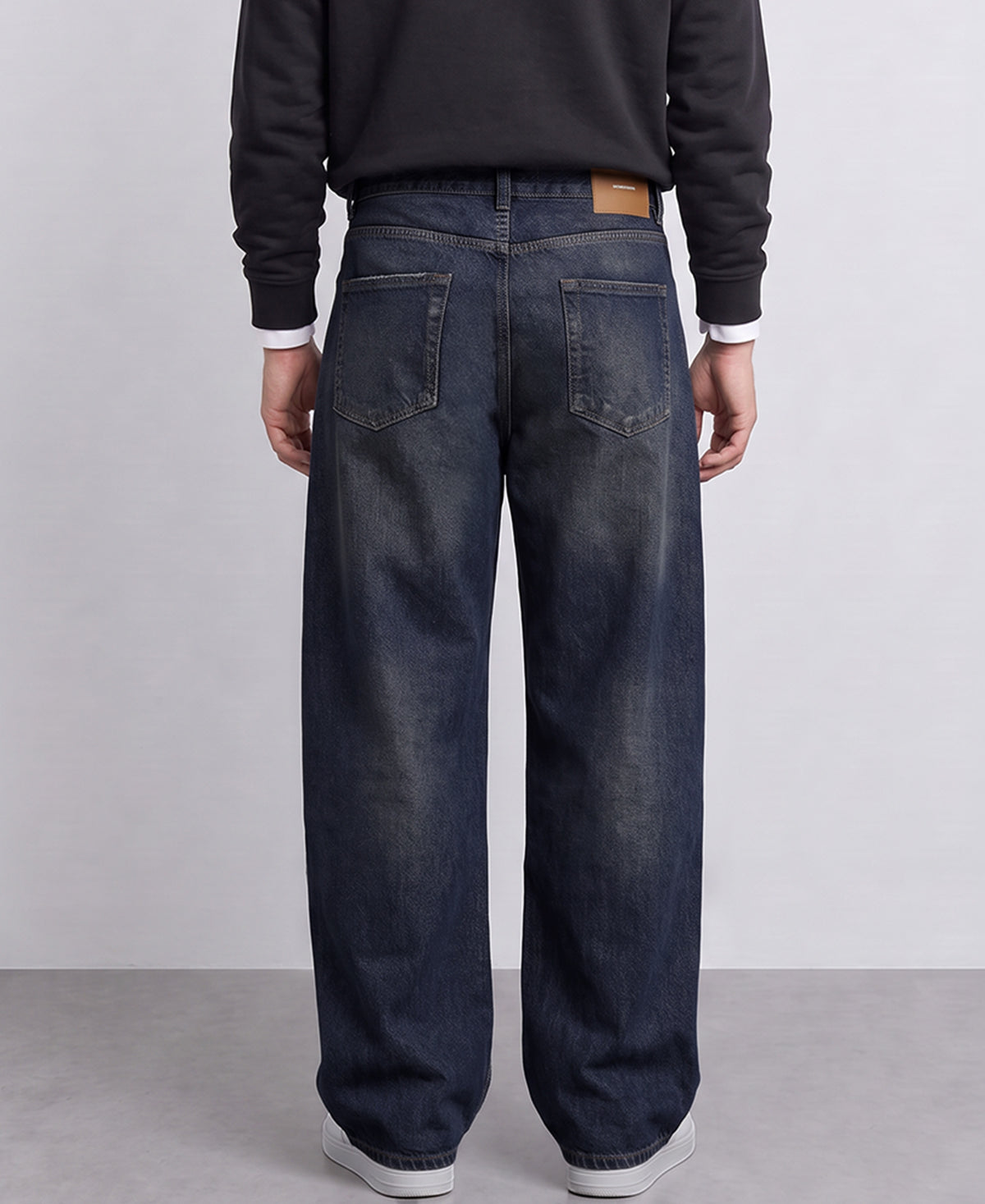 Mid Blue Washed Baggy Fit Jeans