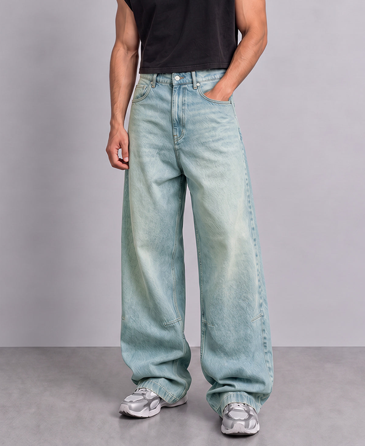 Tinted Blue Extra Baggy Jeans