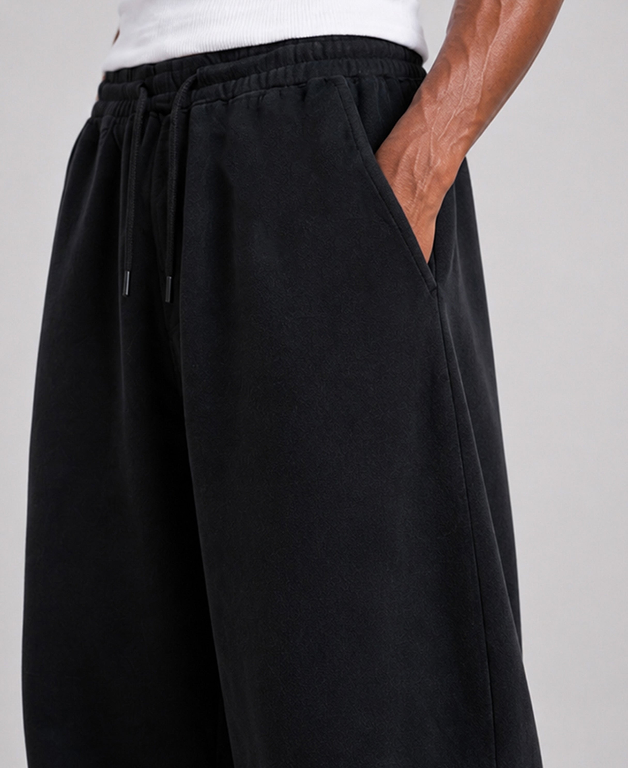 Black Barrel Fit Trackpants