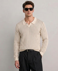 Off White Striped Knit T-Shirt