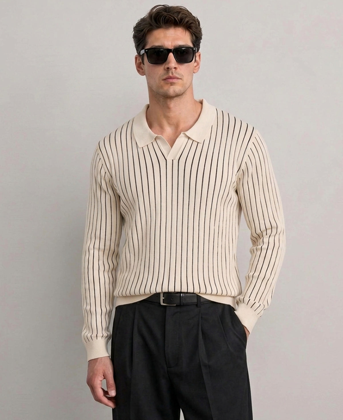 Off White Striped Knit T-Shirt