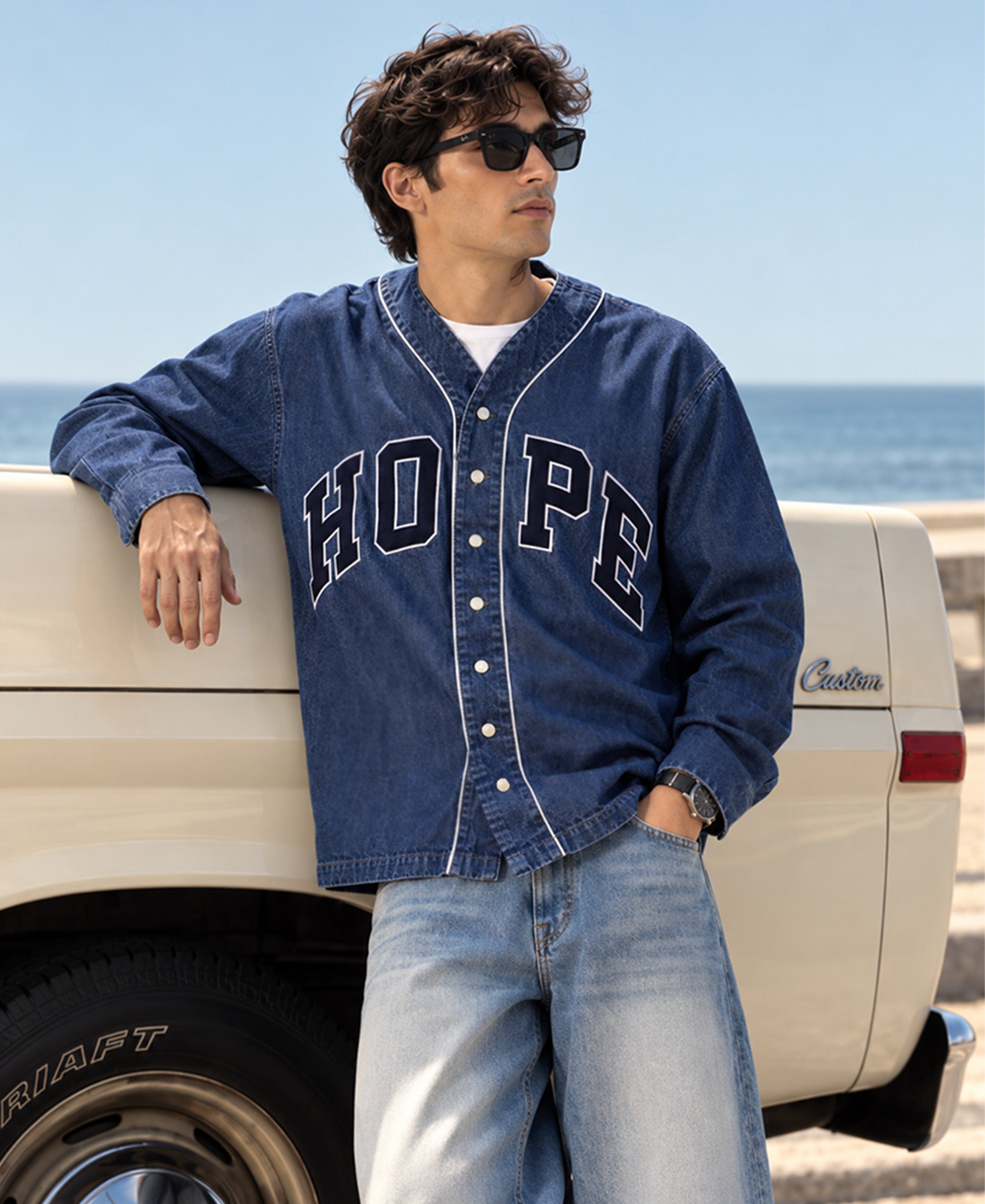 BADWAY indigo denim はやとくん実着用 8egreedy Buy Indigo Embroidered Denim Cardigan for Men | POWERLOOK