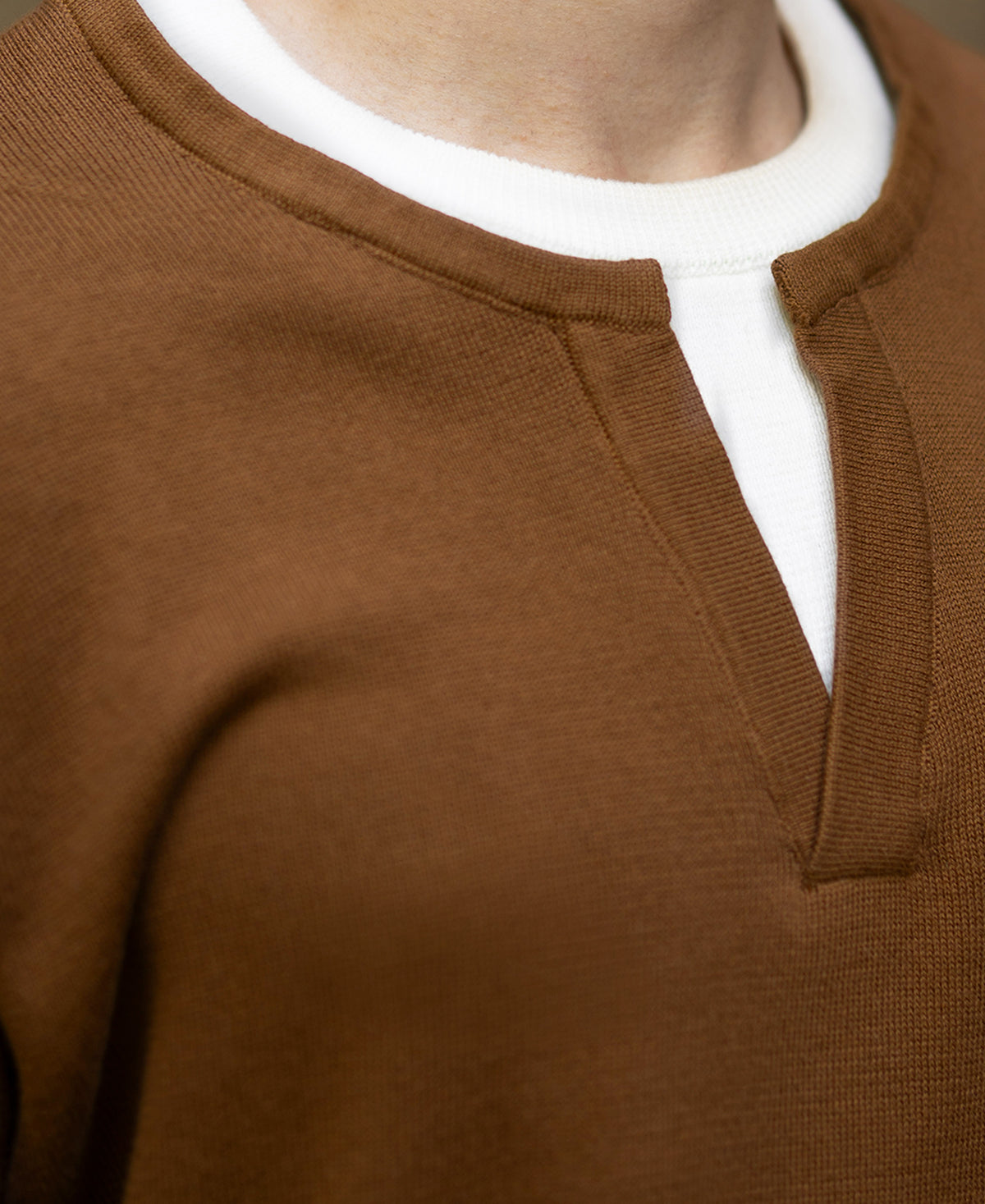 Brown Contract Double Neck T-Shirt 100% Cotton