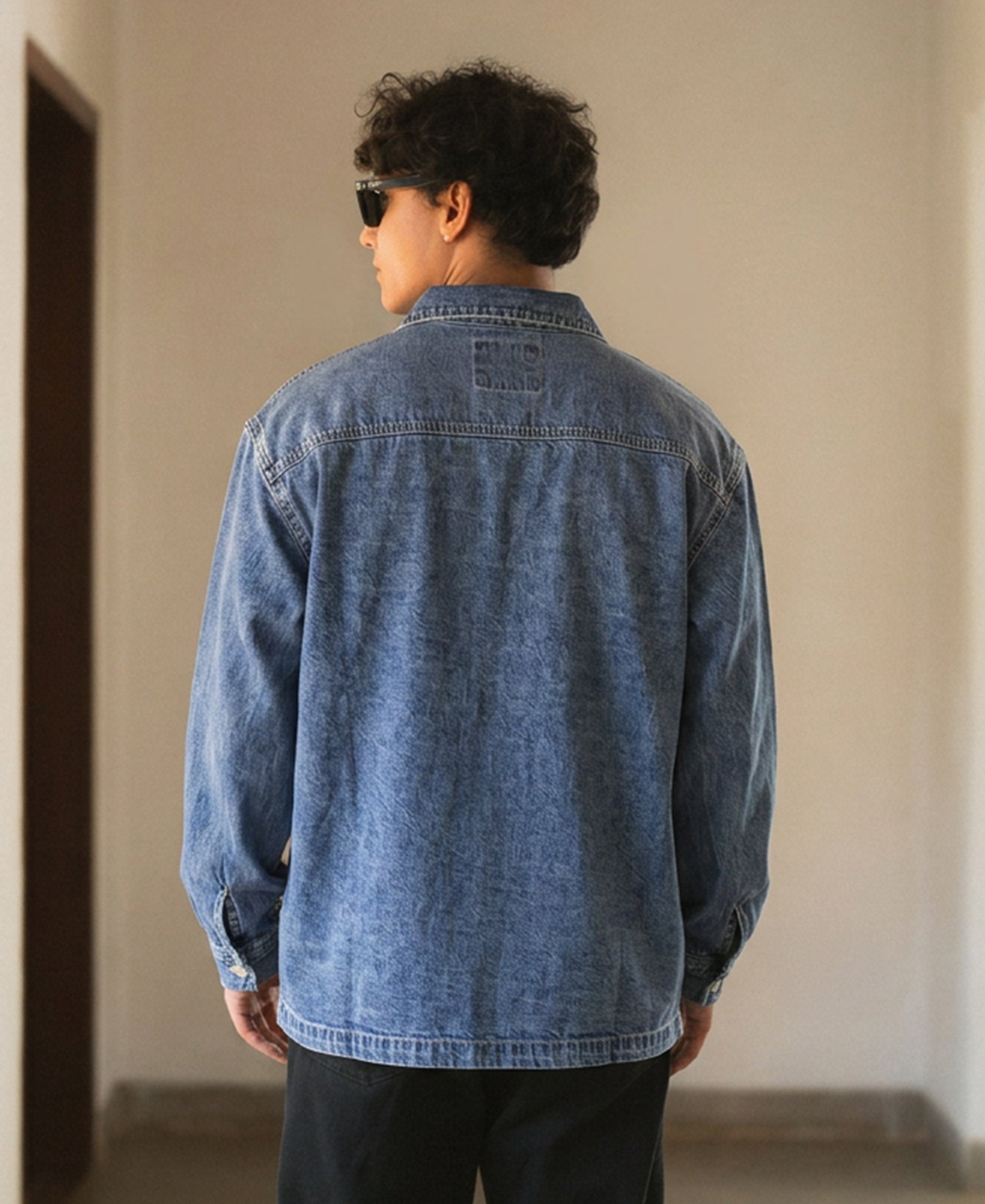 Mid Blue Denim Polo Shirt