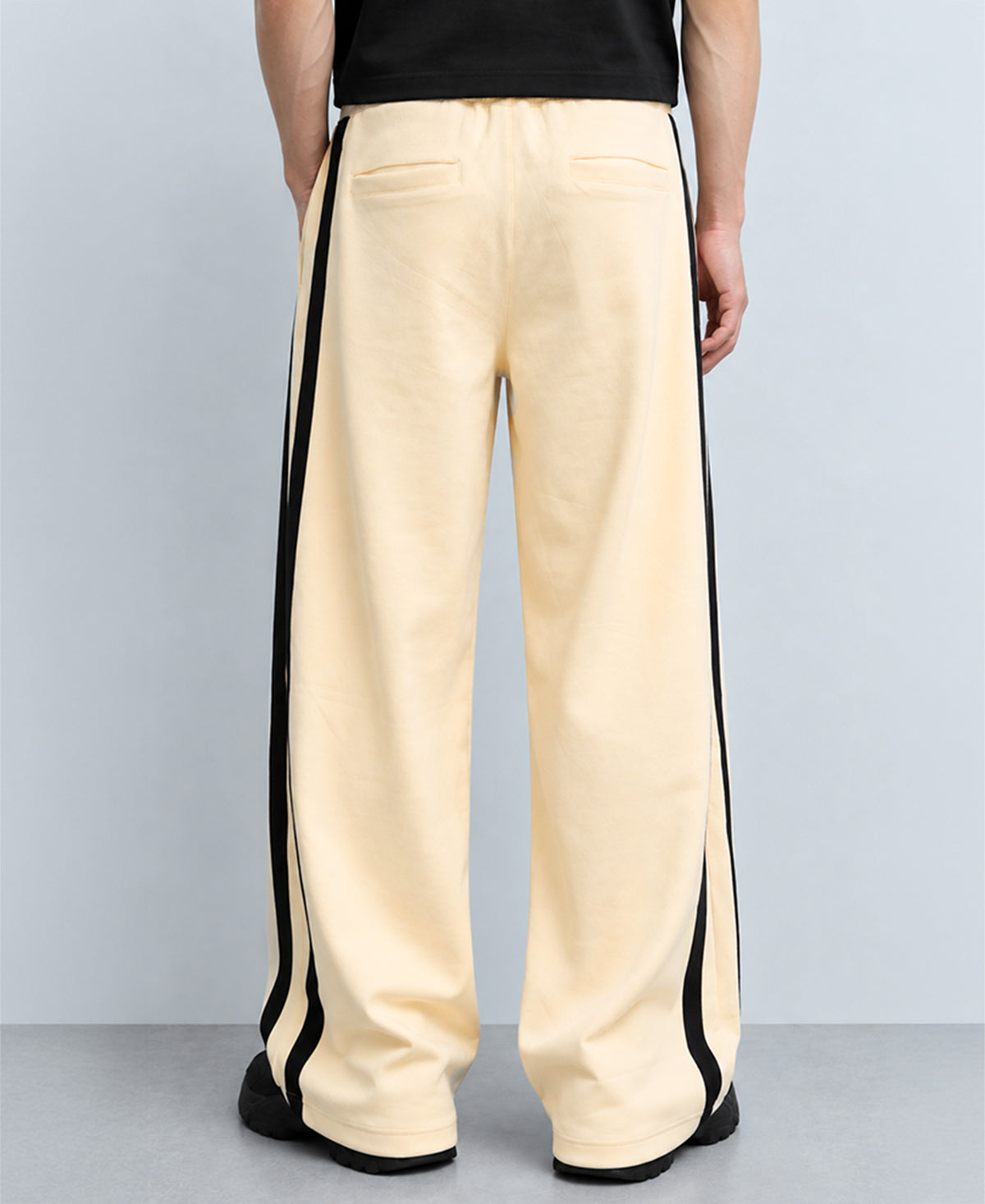 Cream Contrast Detail Trackpants