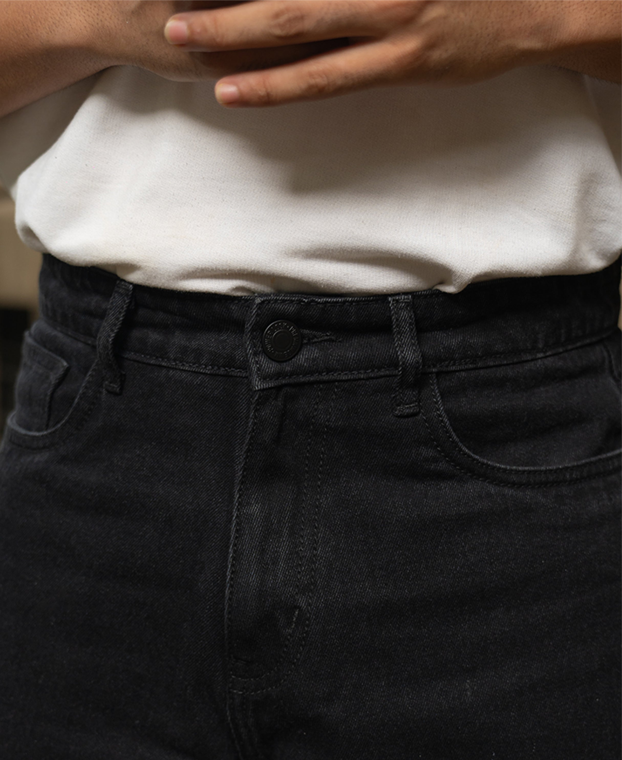 Black Washed Baggy Jeans