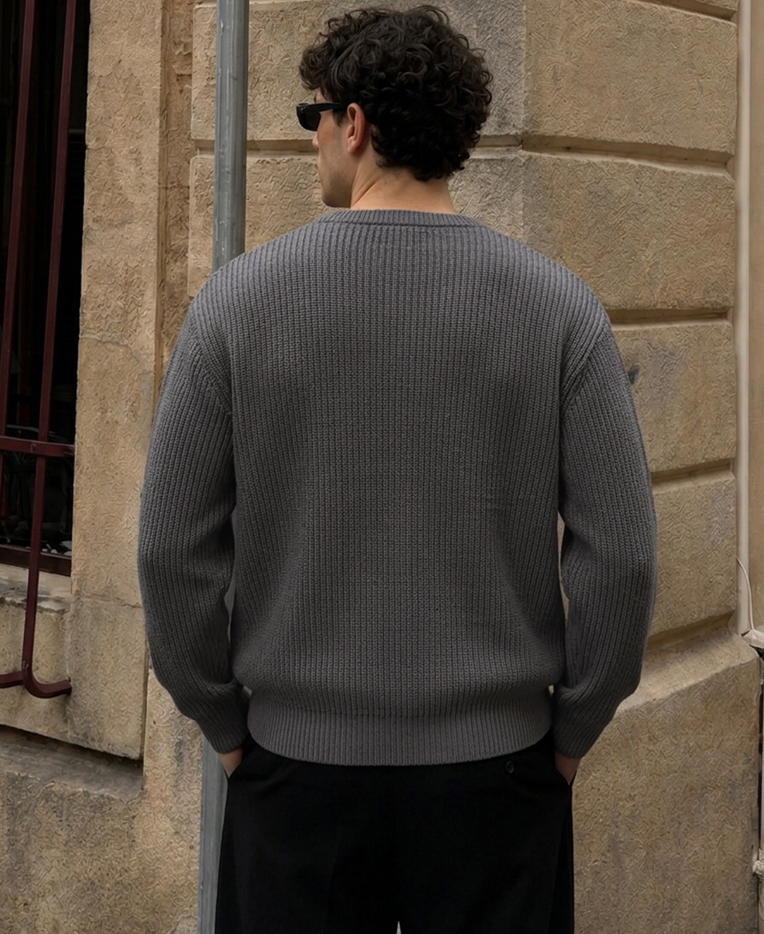 Grey Sigil Print Knit T-Shirt 100% Cotton