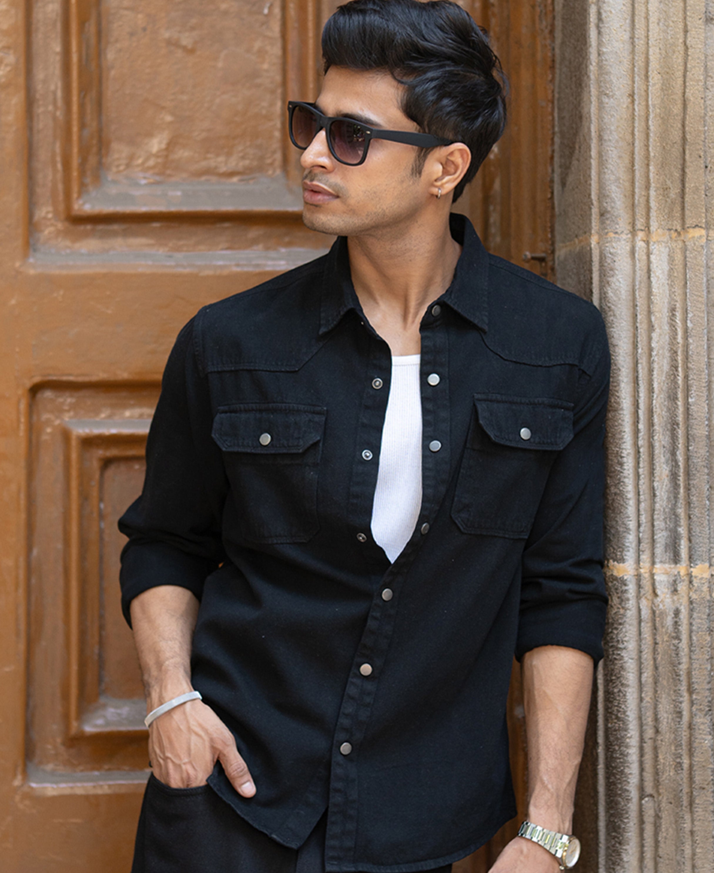 Black Denim Overshirt