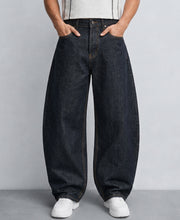 Dark Blue Barrel Fit Jeans