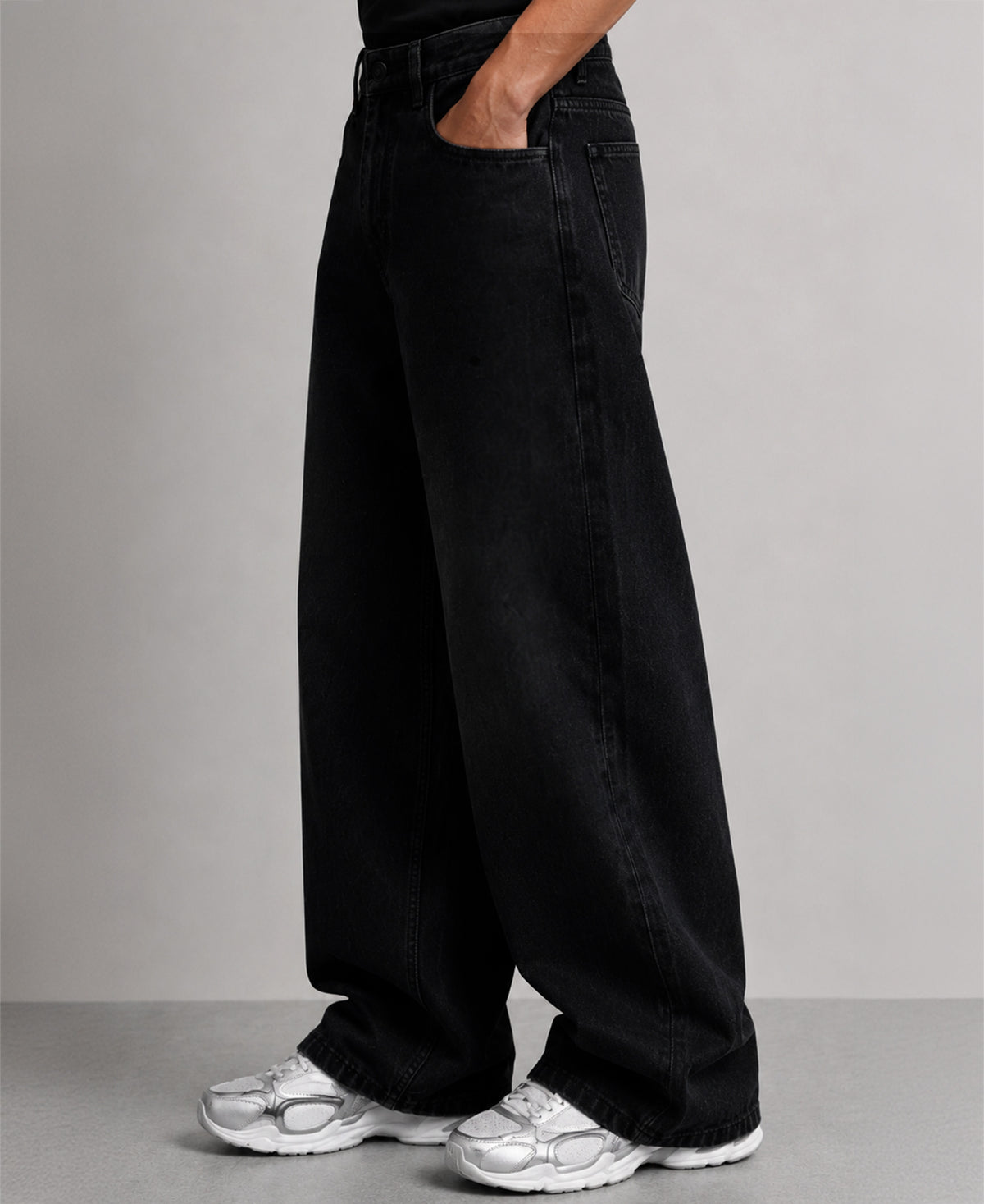 Black Washed Baggy Jeans