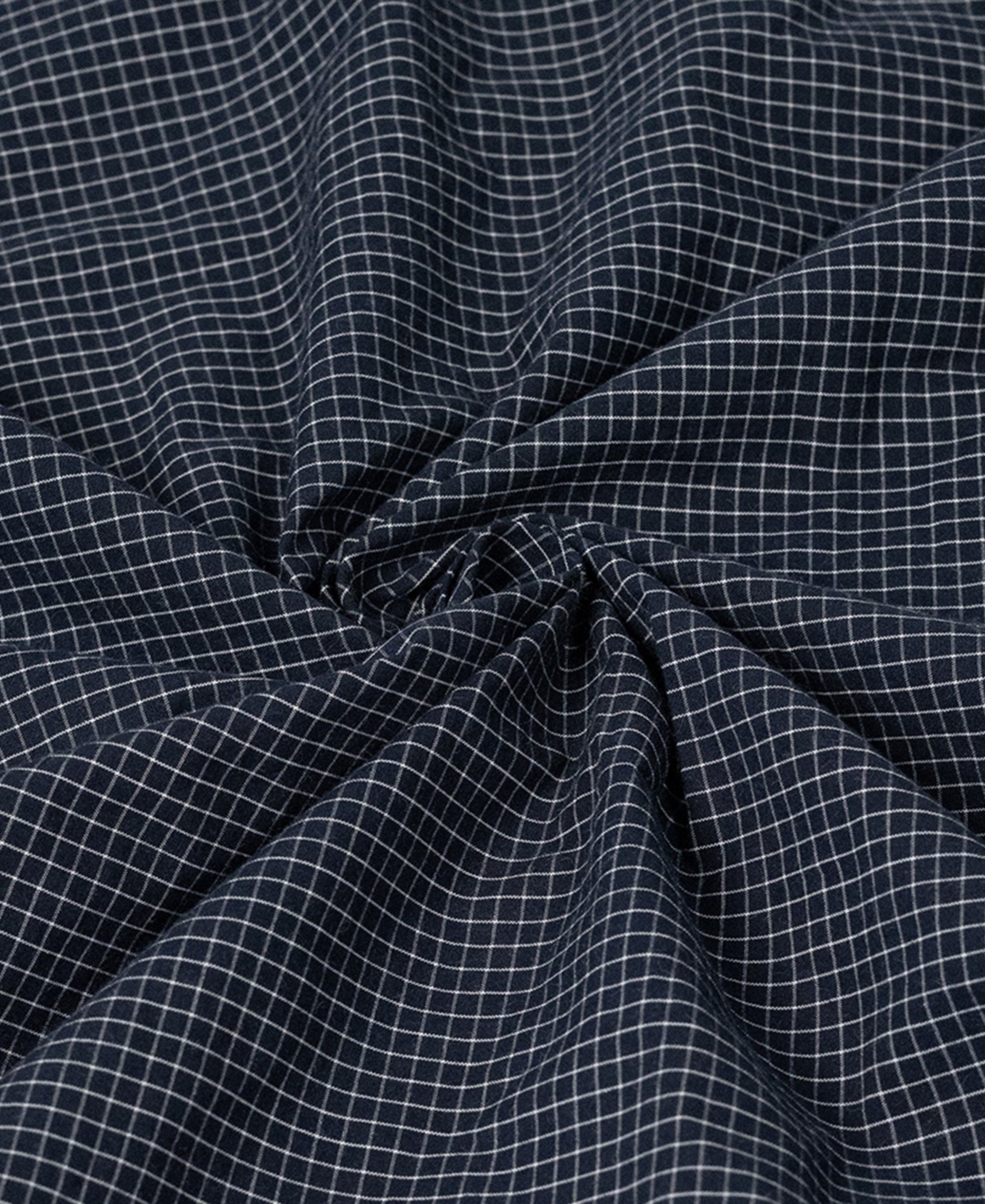 Navy Micro Checks Printed Shirts