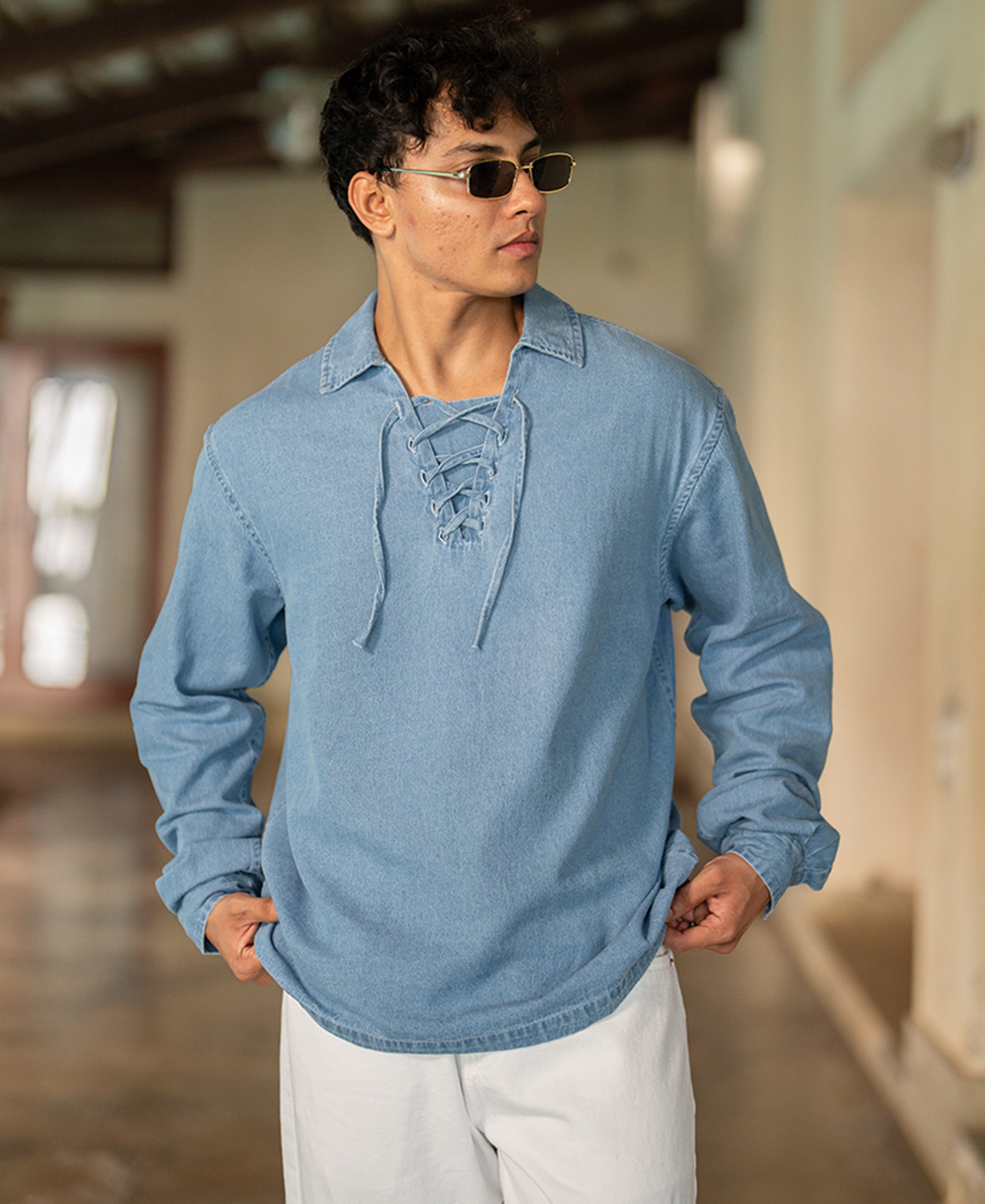 Denim Kurta Shirt