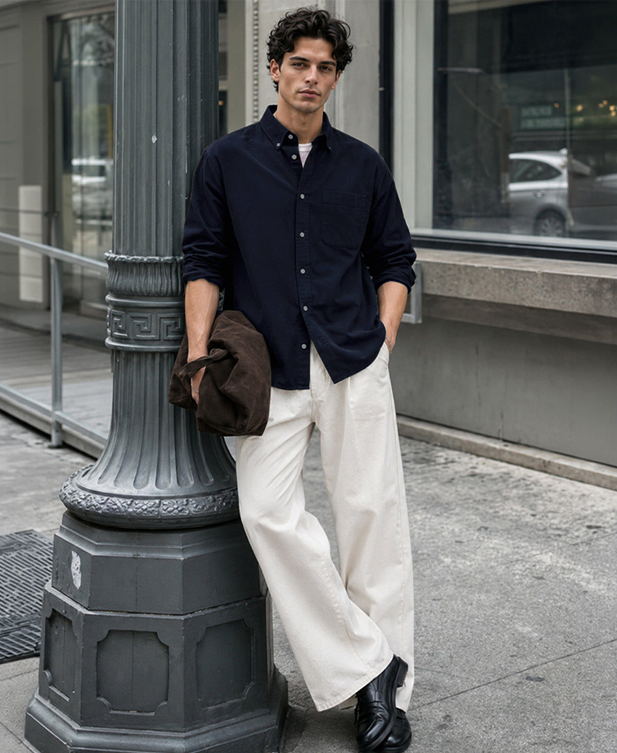 Navy Oxford Button Down Shirt