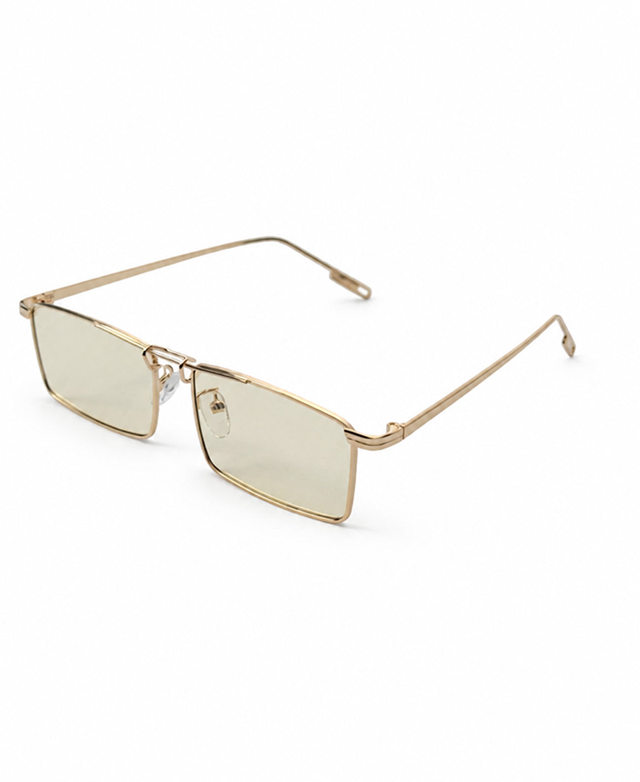 Gold Rectangular Sunglasses