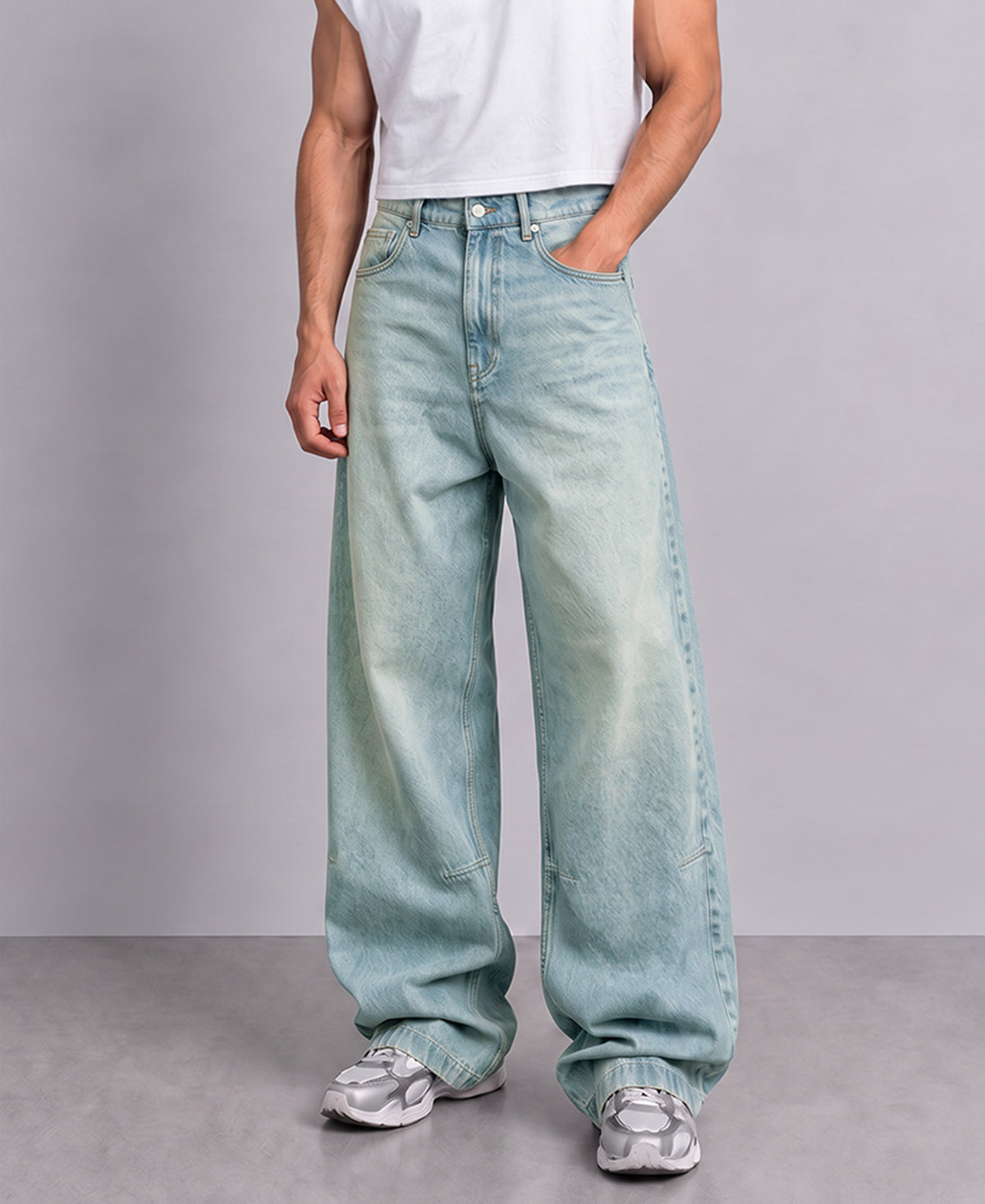 Tinted Blue Extra Baggy Jeans