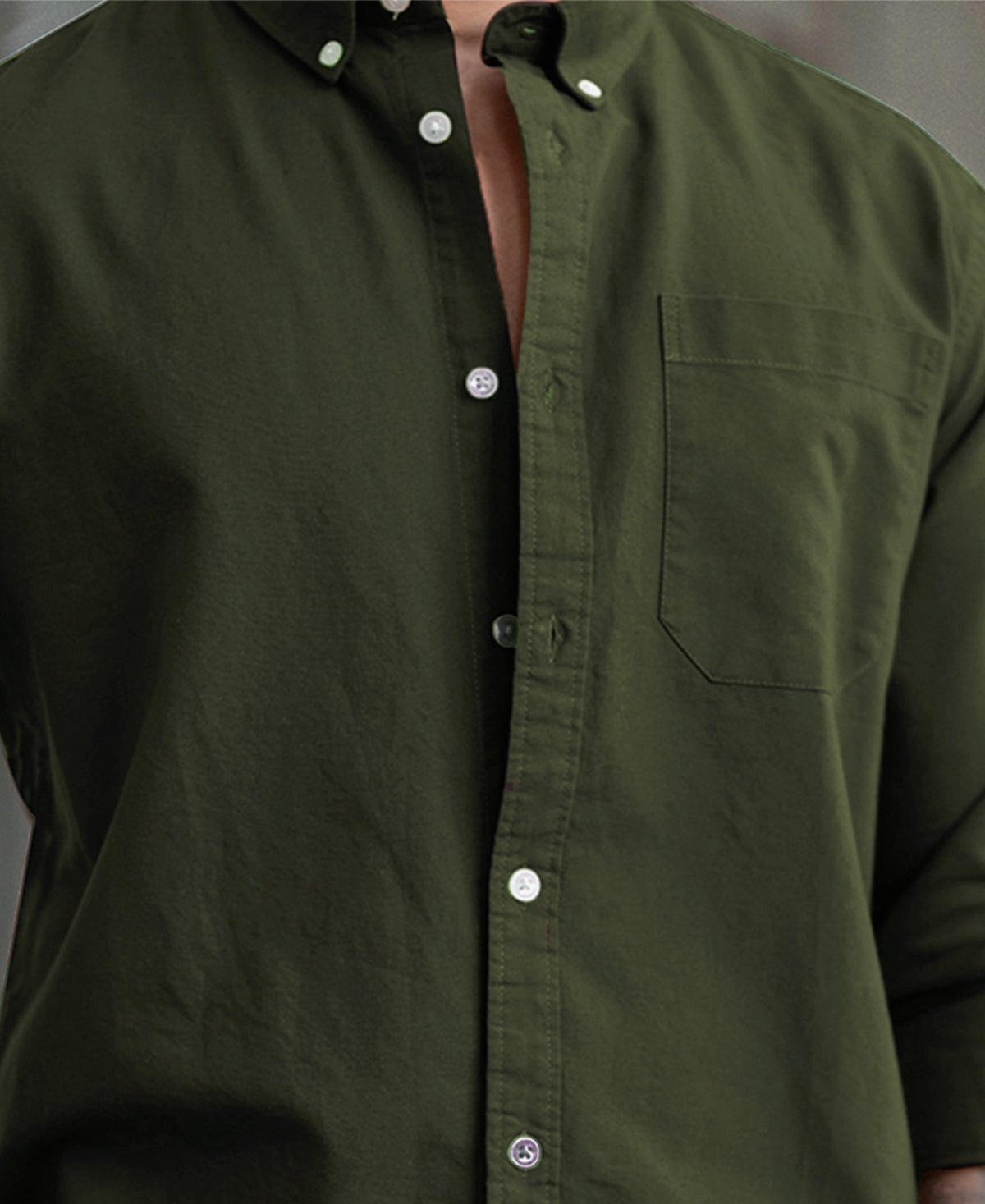 Olive Oxford Button Down Shirt
