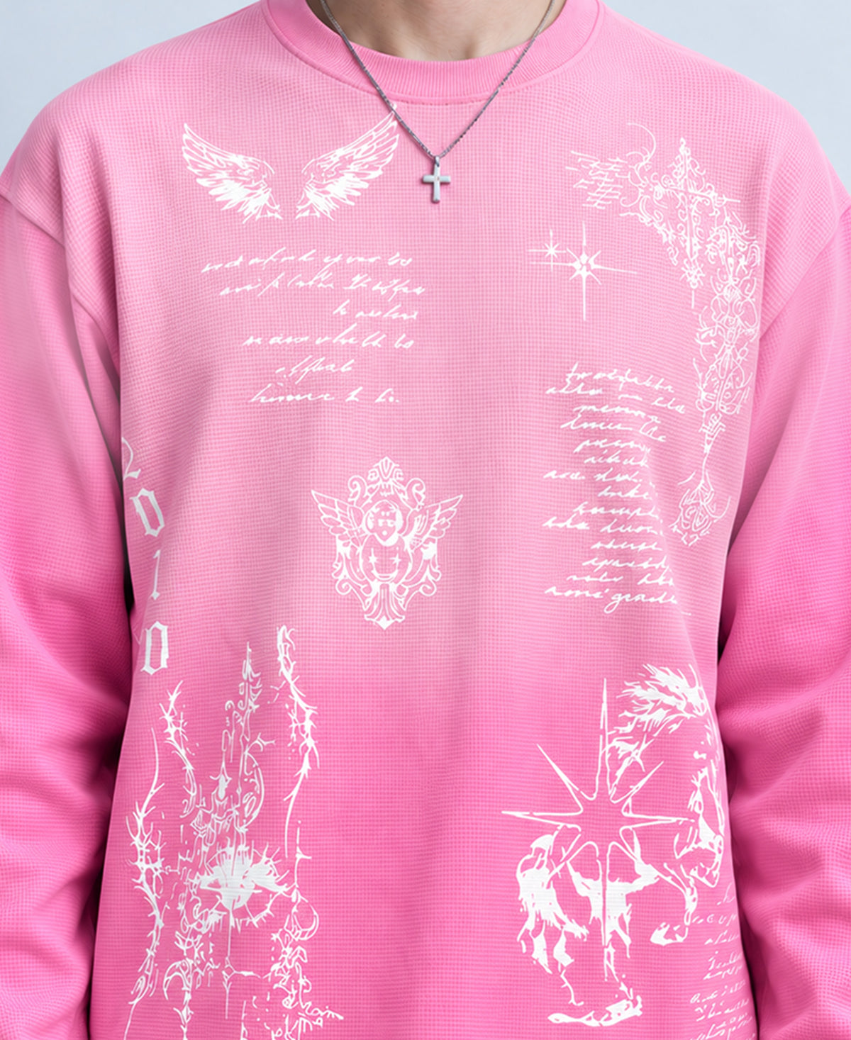 Pink Printed Structured T-Shirt