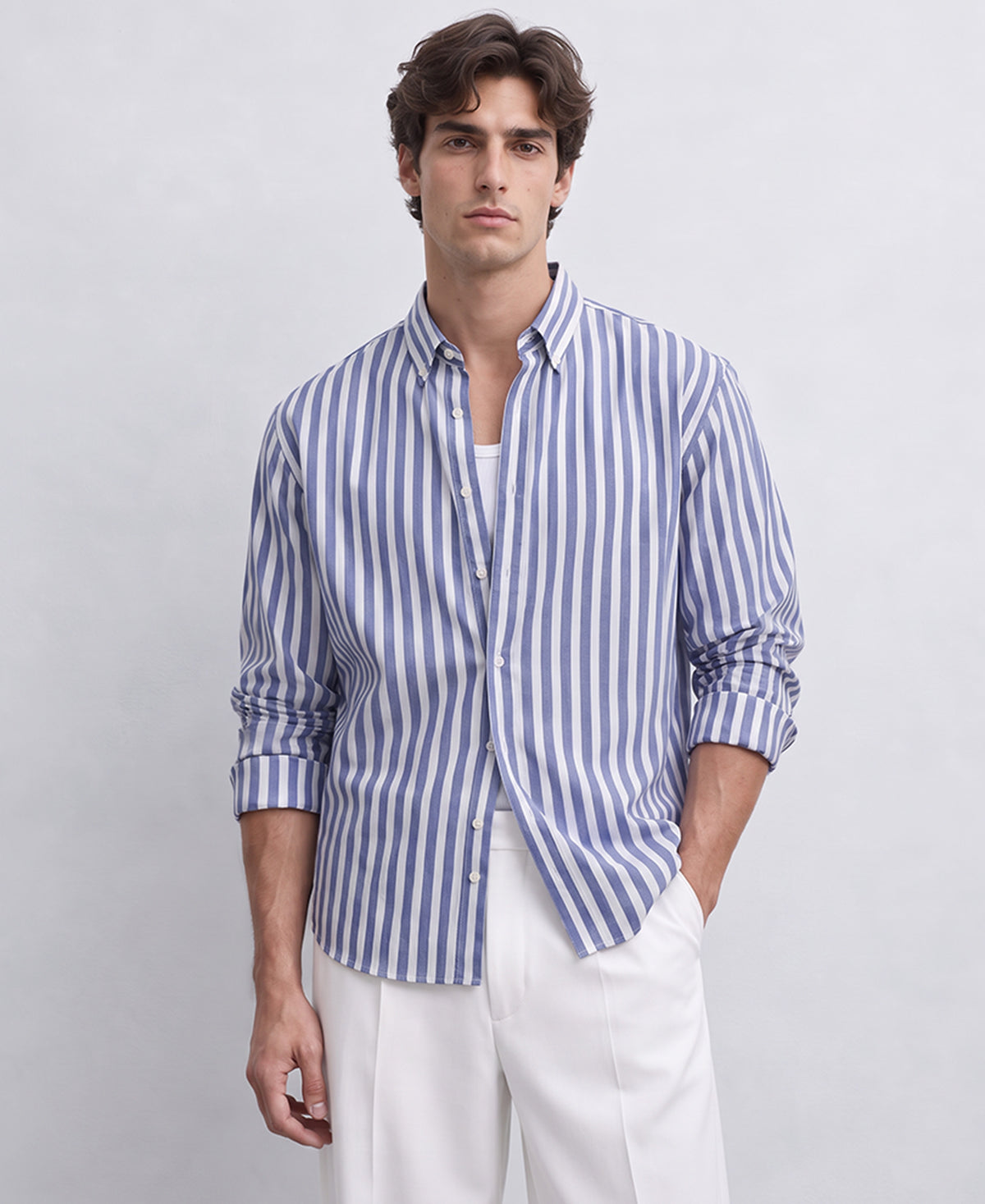 Blue Lightweight Stripe Shirt
