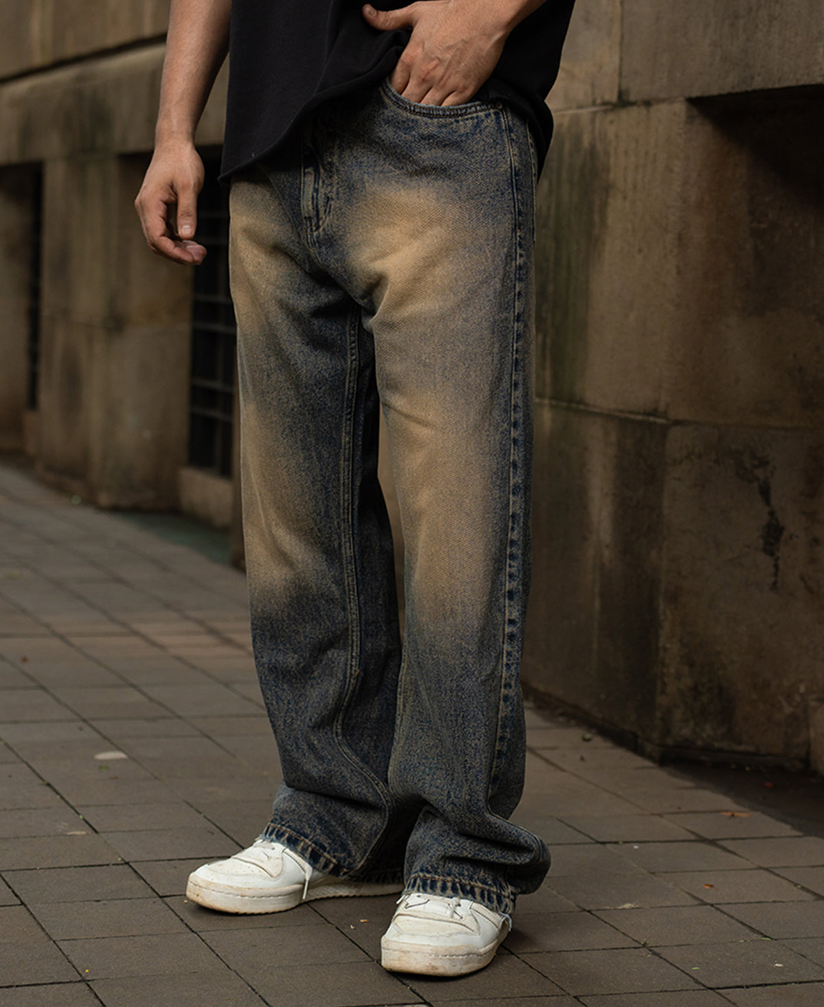 Tinted Brown Baggy Jeans