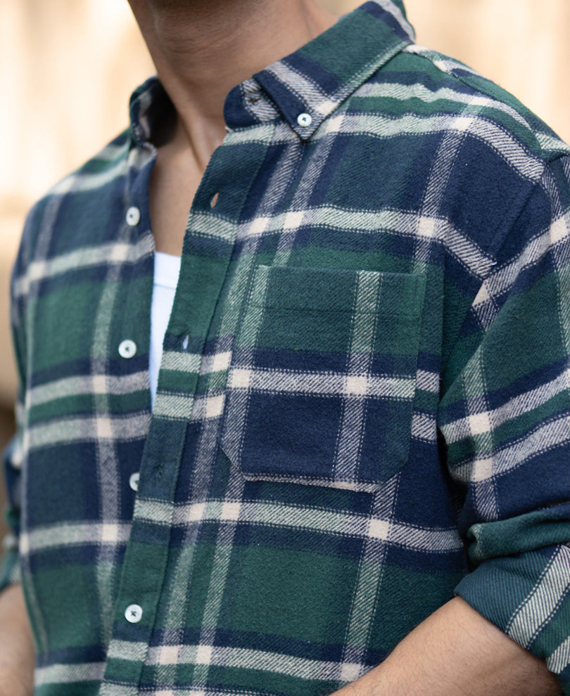 Green Checks Buttondown Shirt.
