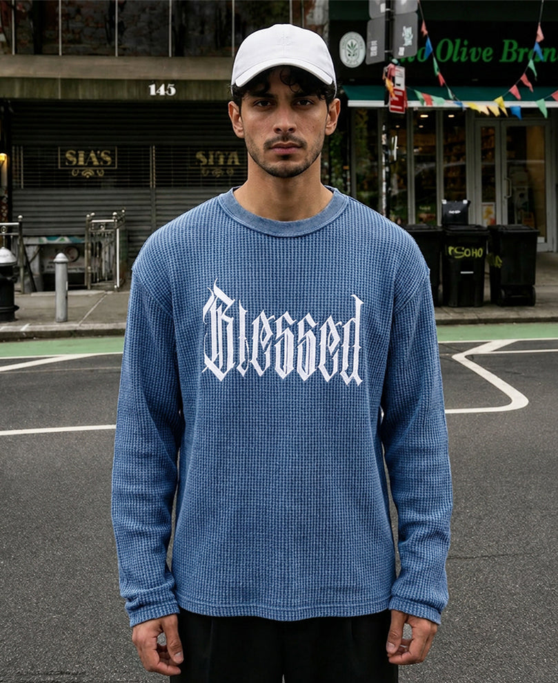 Blue Washed Structured T-Shirt 100% Cotton