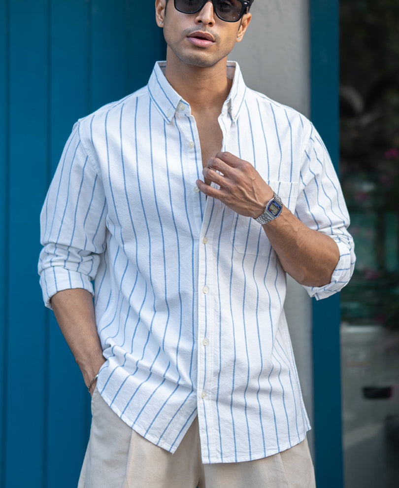 White Oxford Stripe Shirt.