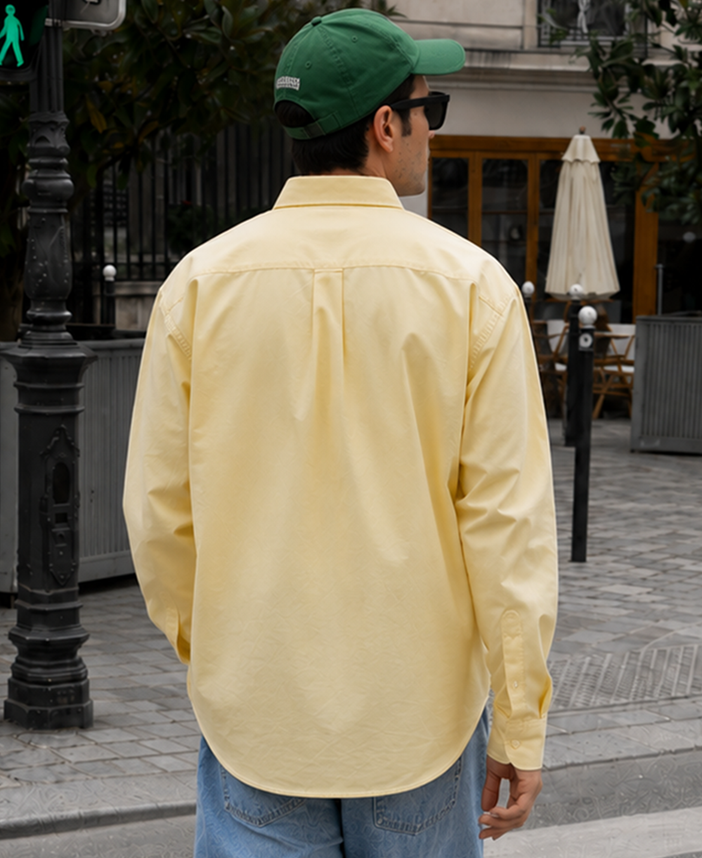 Butter Yellow Printed Overshirt 100% Cotton