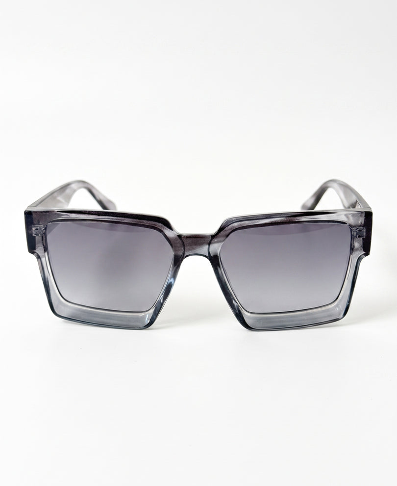 Transparent Brown Rectangular Sunglasses