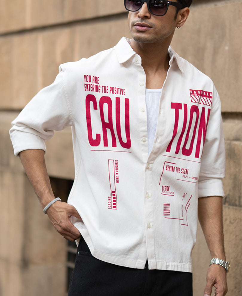 Off-White Graphic Twill Shirt.