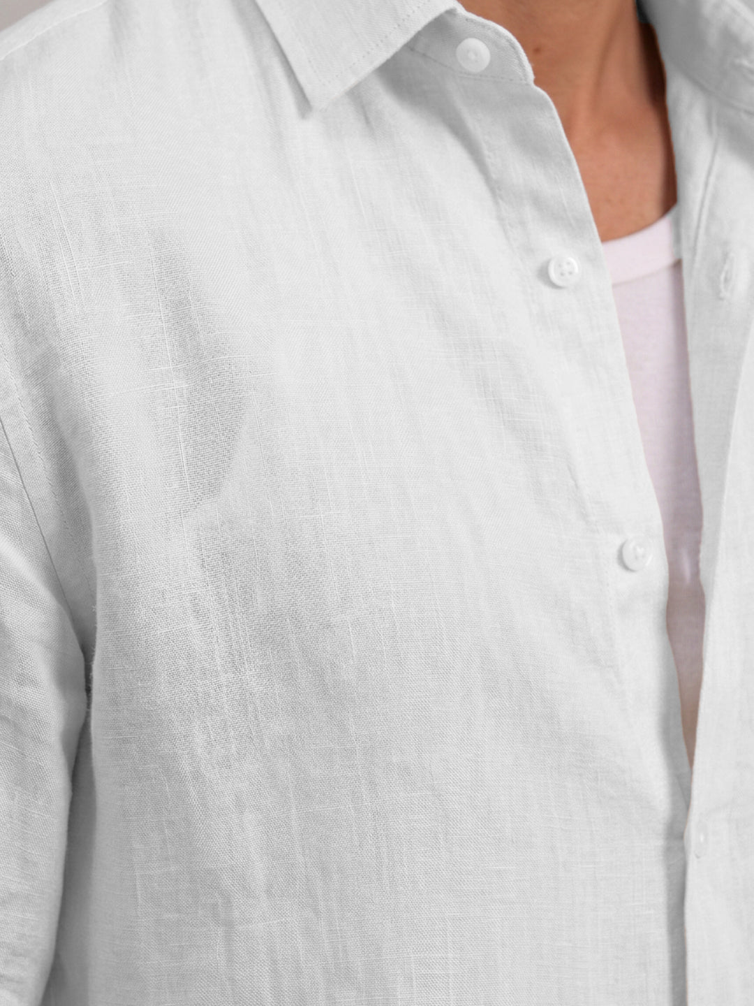 White 100% Linen Shirt