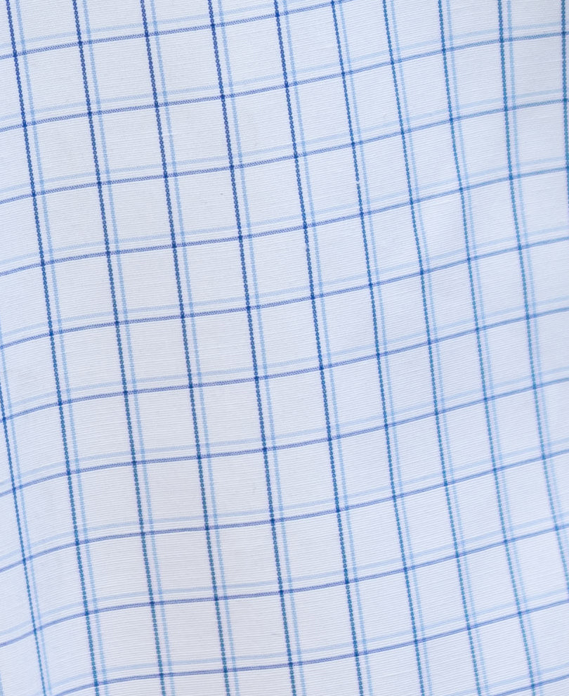 White Micro Checks Printed Shirt
