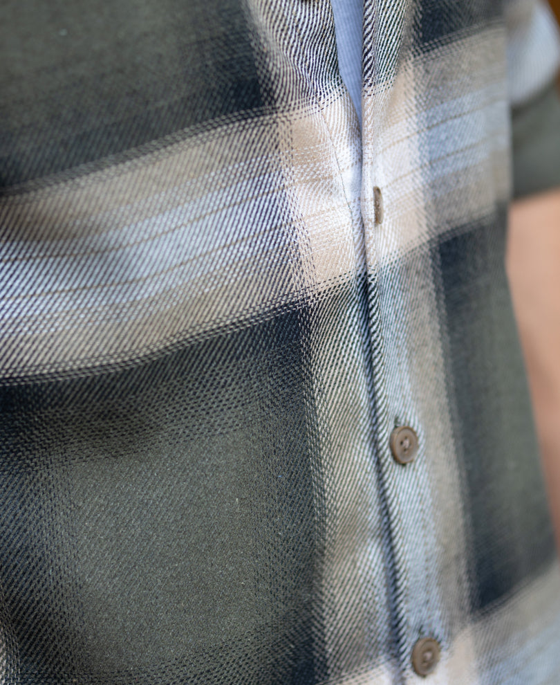 Olive Twill Checks Shirt.