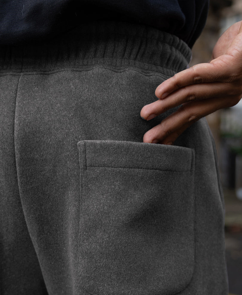 Dark Grey Melange Baggy Trackpant.