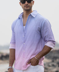 Lilac Ombre Print Shirt 100% Cotton