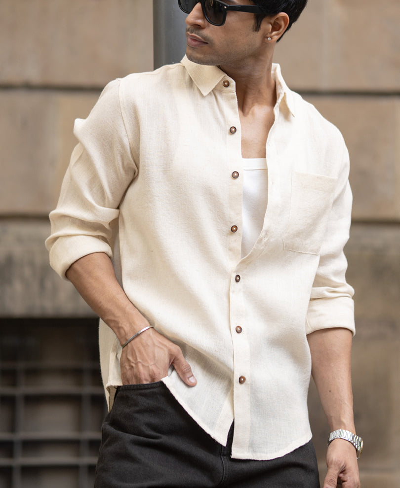 Beige Linen Shirt