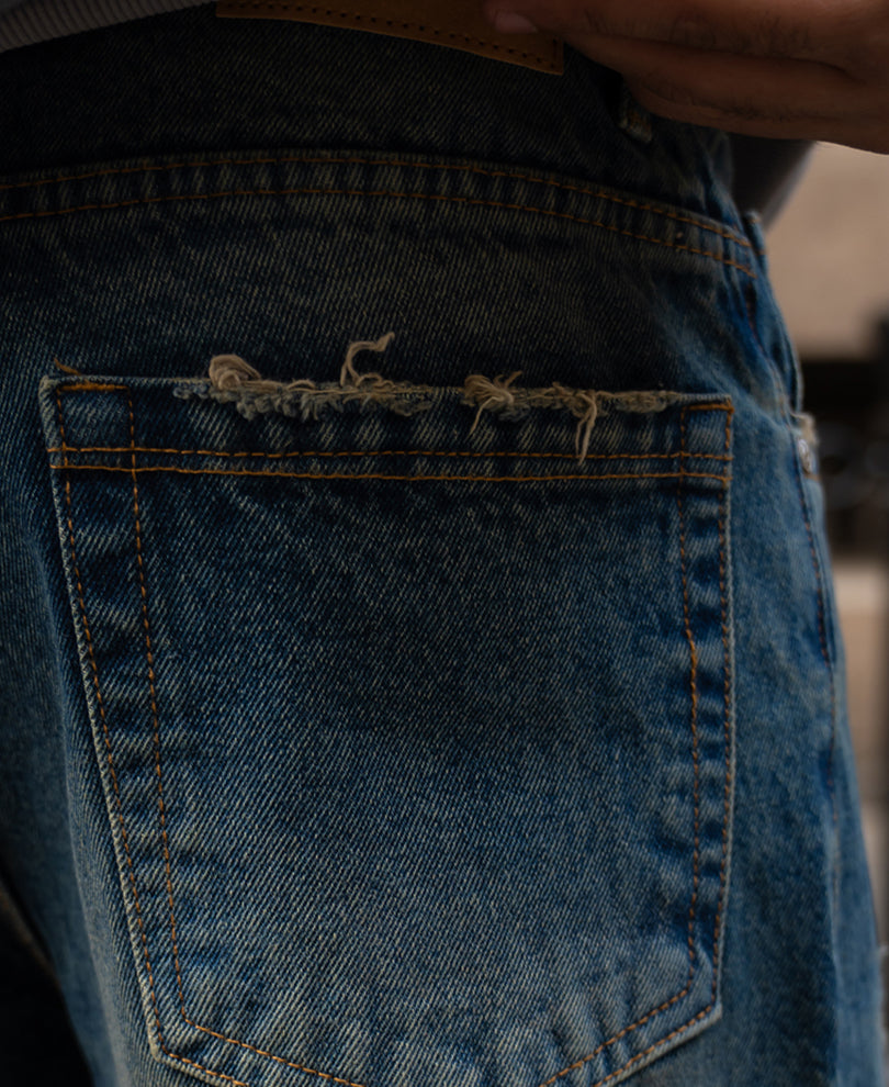 Vintage Blue Distressed Jeans