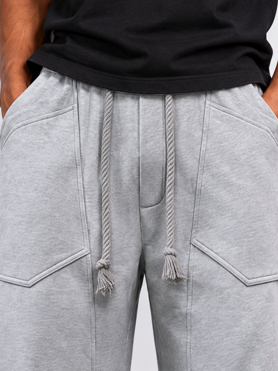 Grey Panelled Barrel Trackpant