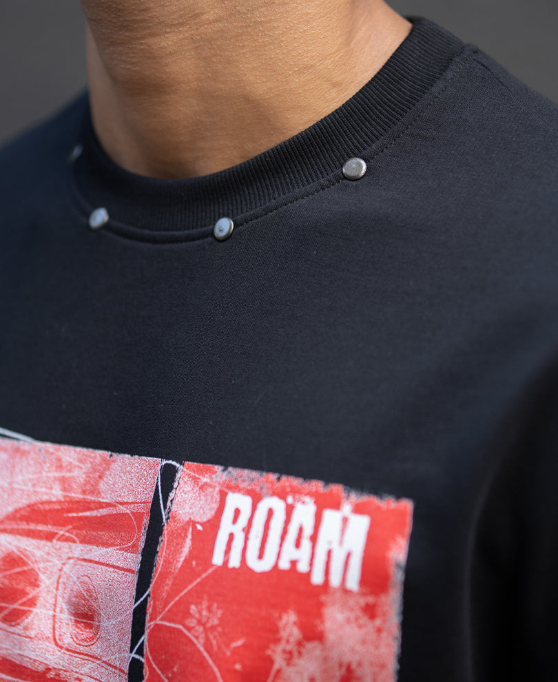 Black Graphic Stud T-Shirt.