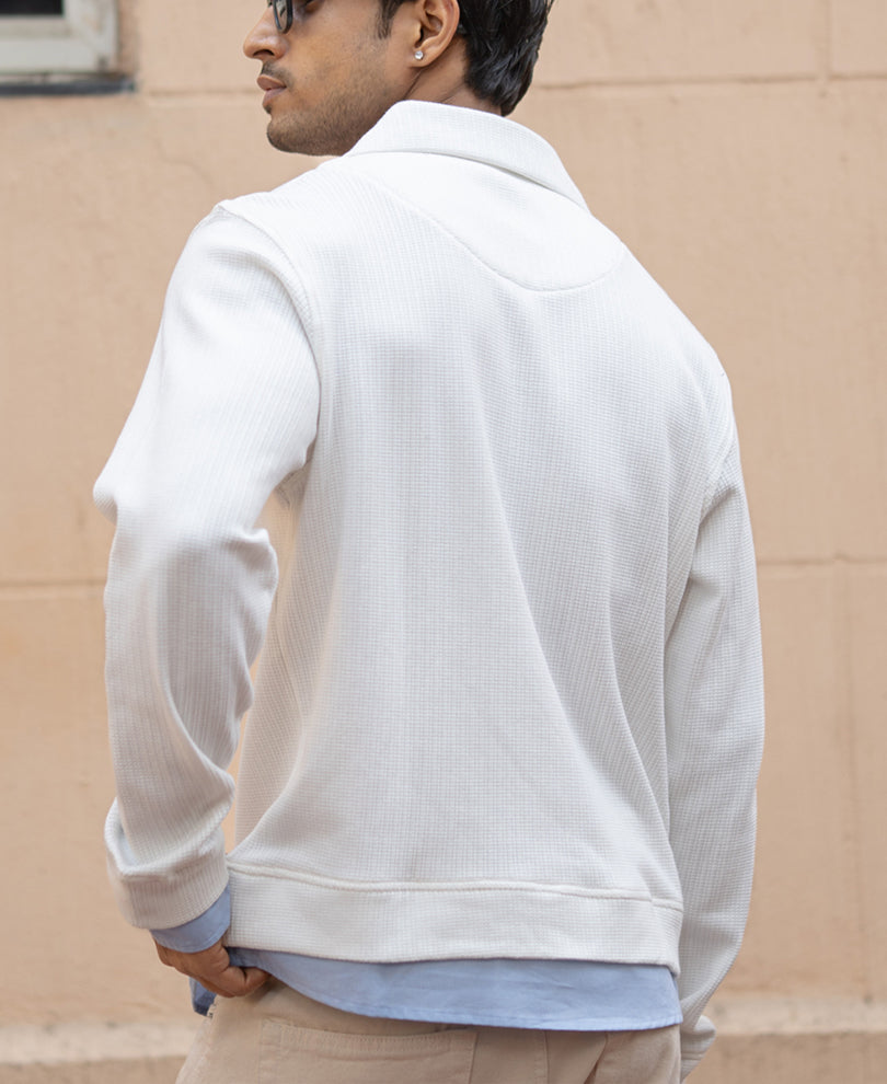 Offwhite Contrast Polo T-Shirt.