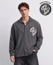 Dark Grey Structured Embroidered Shirt
