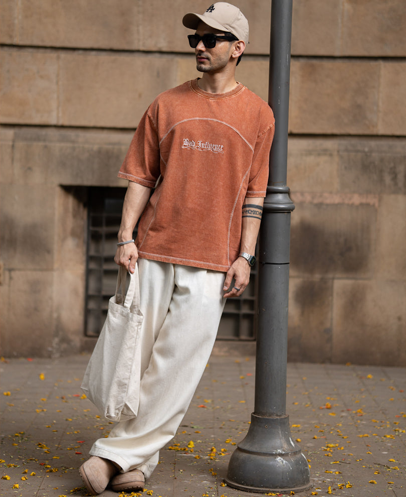 Rust Washed Panel T-Shirt