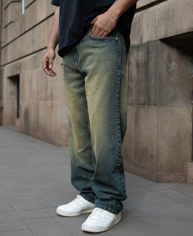 Dark Blue Tinted Baggy Jeans