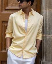 Yellow Overdyed Structure Shirt.